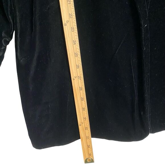 Vintage Velvet Open Front Jacket Duster Women’s L Black Fairy Boho Artsy Glam - Picture 4 of 11